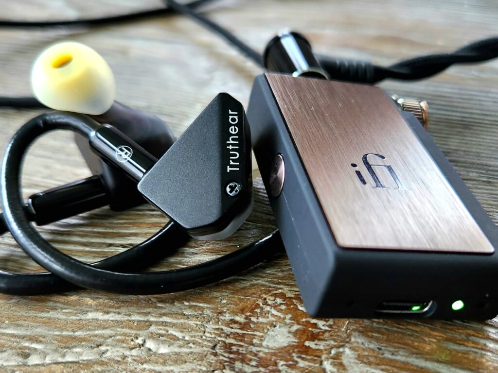 Truthear attached to the Ifi Go Blu