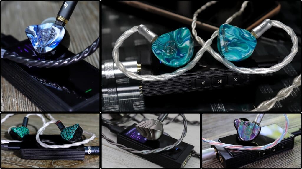 Collage photo of the UA6 with multiple iems