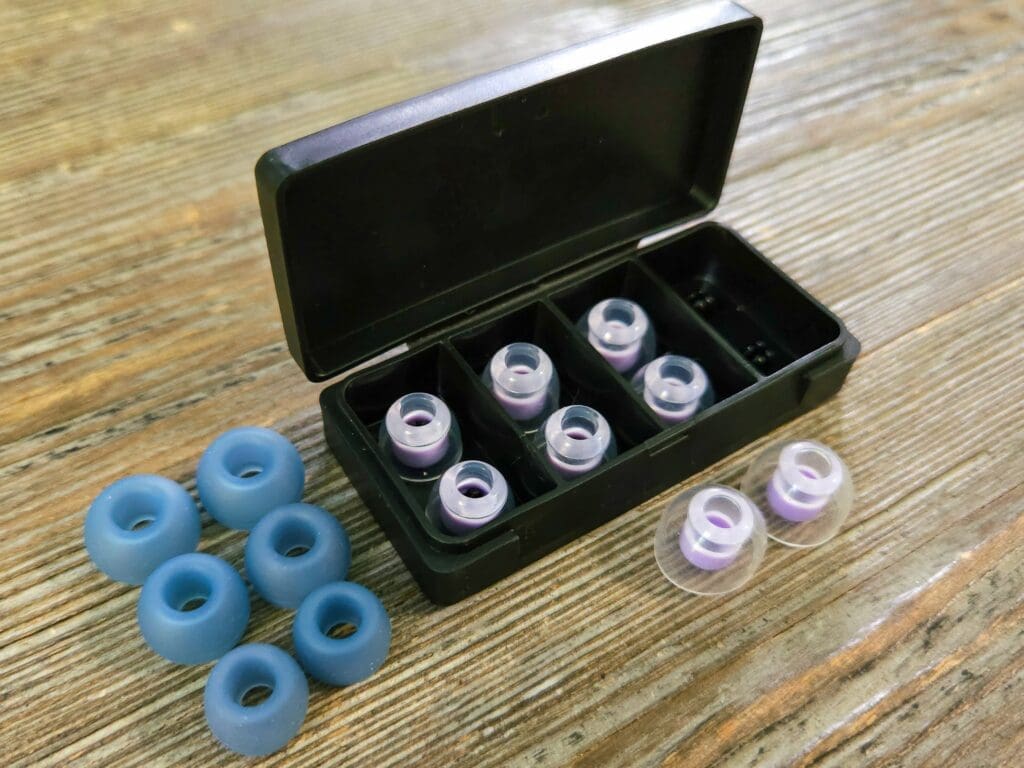 eartips provided in the packaging for the Aurora Ultra