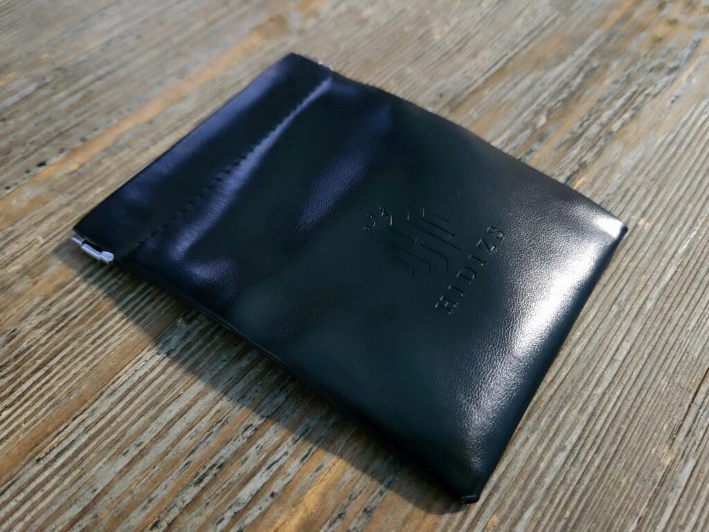 The Hidizs MK10 leather pouch